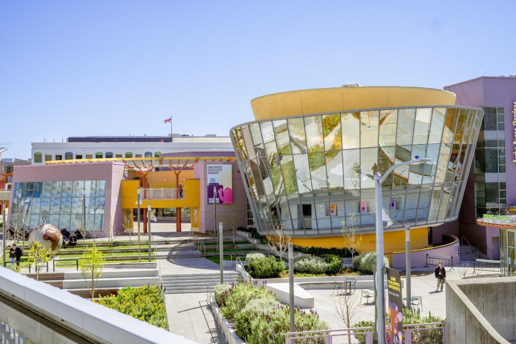 Outside view of Children's Creativity Musuem building during the afternoon day