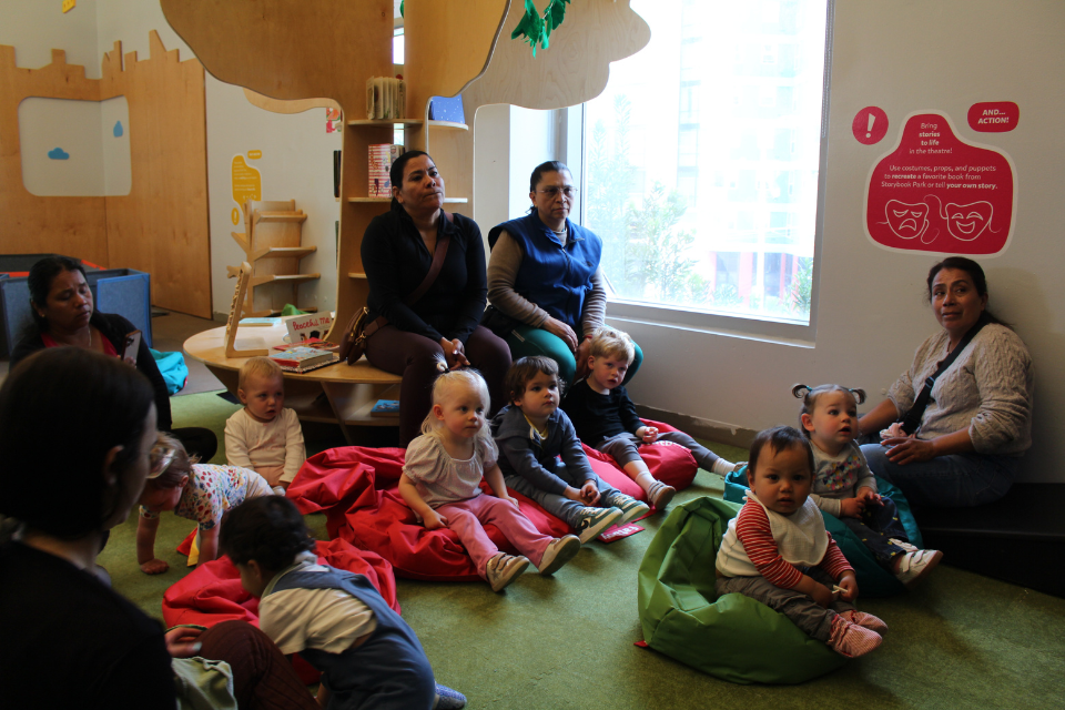 Children listing attentively