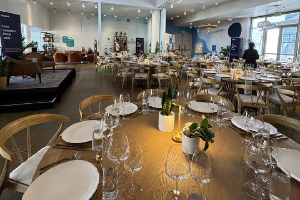 Main gallery with a banquet layout